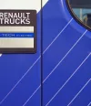 Brand sign on a Renault Trucks E-Tech D truck
