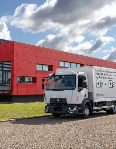 Retrofitted truck voor het design center in Lyon