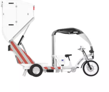 cargo bike met afval module